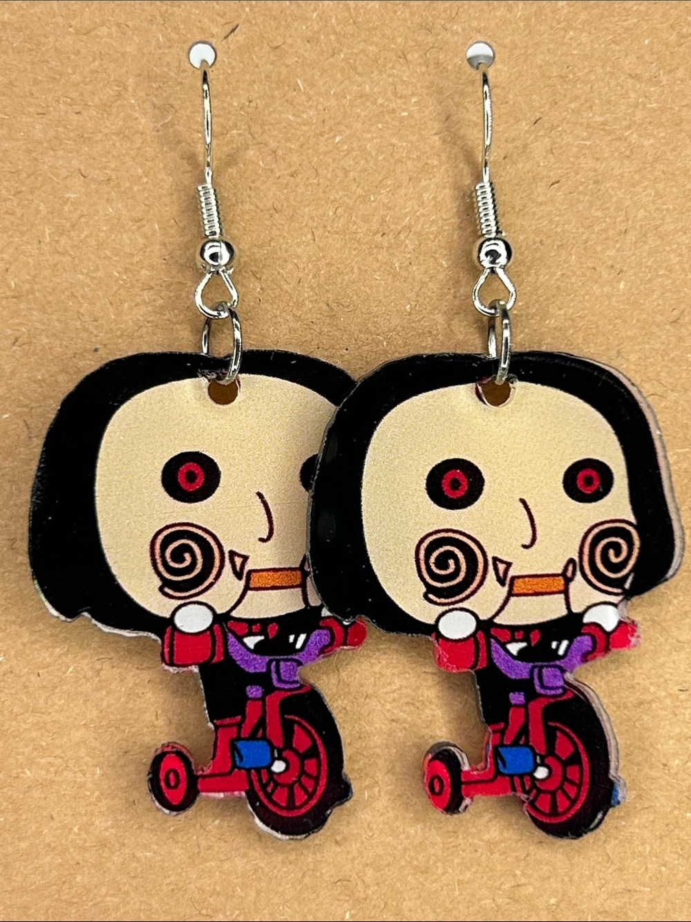 Saw Halloween Bicycle Earrings Fashion Jewelry 2D Acrylic